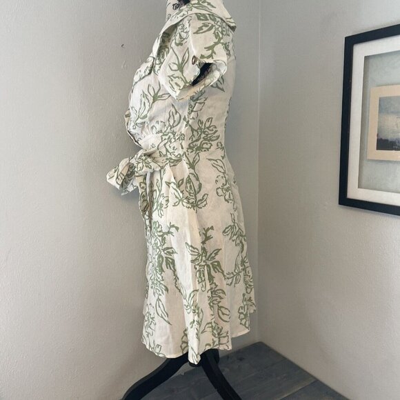 Free People Thing Called Love Ivory Green Mini Dress - Size 2 (V6) - Picture 9 of 14